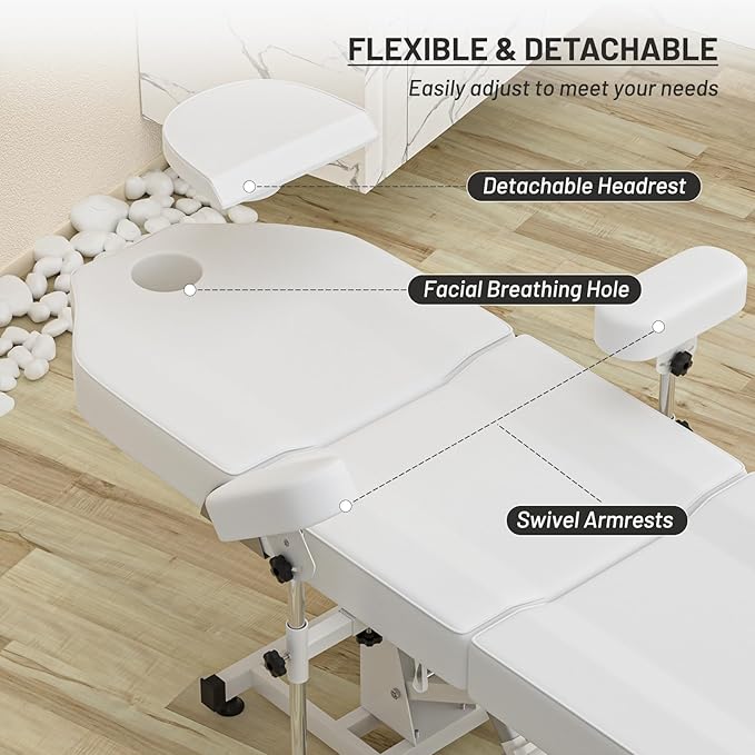 Electric Spa Beds for Esthetician Chair with Stool Adjustable Height Tattoo Facial Chairs for Beauty Salon Massage