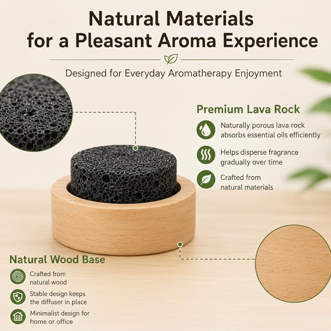 Chunful 4 Pcs Lava Rock Essential Oil Diffuser Lava Stone Passive Diffuser for Sauna Decorating at Home, Office, Bedroom, Bathroom or Car, and Gift-Giving