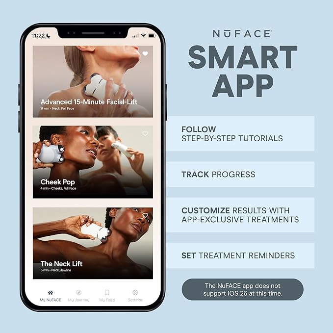NuFACE MINI+ Microcurrent Facial Device Kit - FDA Cleared Face Sculpting & Skin Tightening Device to Contour, Lift & Tone + Microcurrent Gel Activator & Silk Creme - Sandy Rose