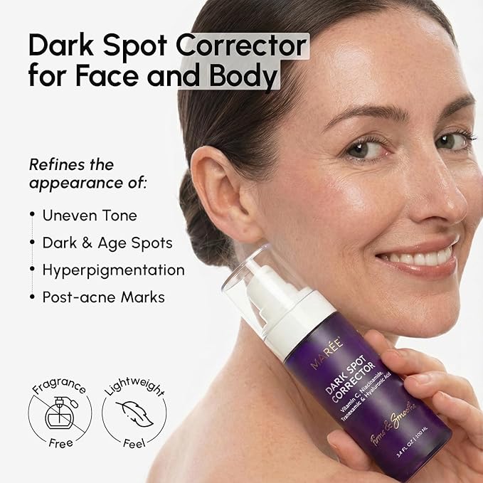 MAREE Dark Spot Remover for Face and Body – Dark Spot Corrector Serum – Hyperpigmentation, Melasma, Sun & Age Spots – Black & Brown Spot Remover for Women – Crema para Manchas Oscuras en la Cara