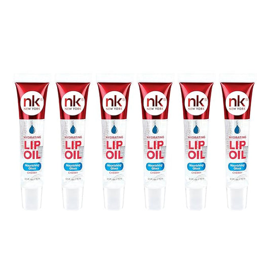 Nicka K Hydrating Lip Oil Nourishing Glass (CHERRY-6PK)