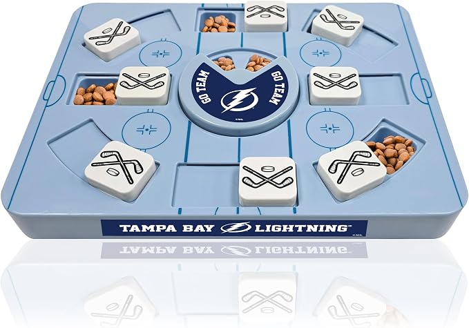 Pets First NHL Tampa Bay Lightning Large Puzzle Toy, New Size, Interactive Dog Treat & Slow Feeding Toy