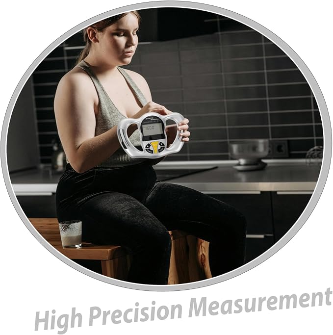 Digital Fat Measurement Device with LCD Screen Portable Handheld BMI Analyzer for Precise Percentage and Index Testing User-Friendly Interface for Reliable Health Monitoring