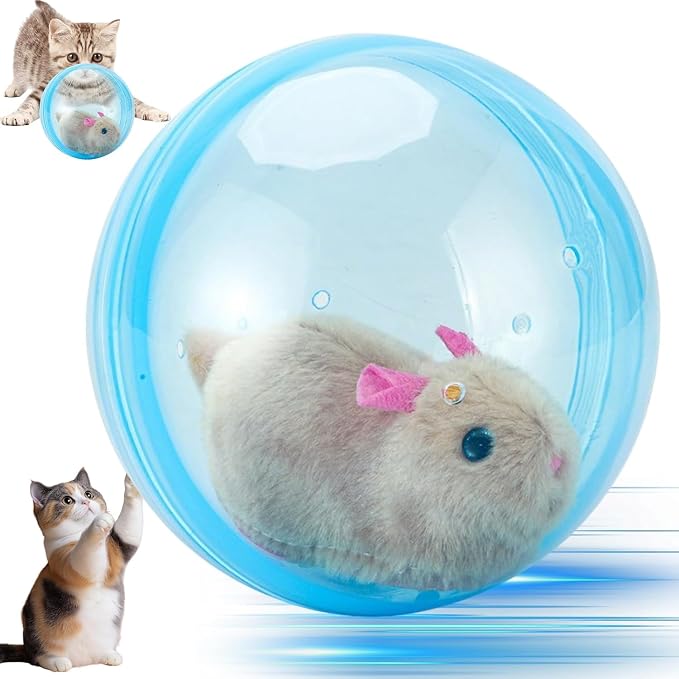 Self Rolling Interactive Cat Ball, Hamster Ball for Cats, Automatic Moving Rolling Cat Ball 360° Rolling Spin Moving Cat Ball Fun Indoor Interactive Pet Ball for Cats Dogs Chasing
