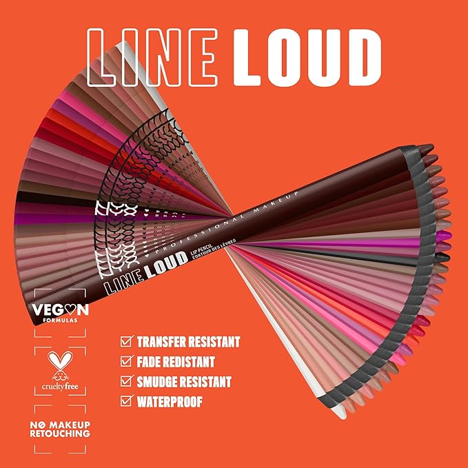 NYX PROFESSIONAL MAKEUP Line Loud Lip Liner, Longwear and Pigmented Lip Pencil with Jojoba Oil & Vitamin E - No Wine-ing