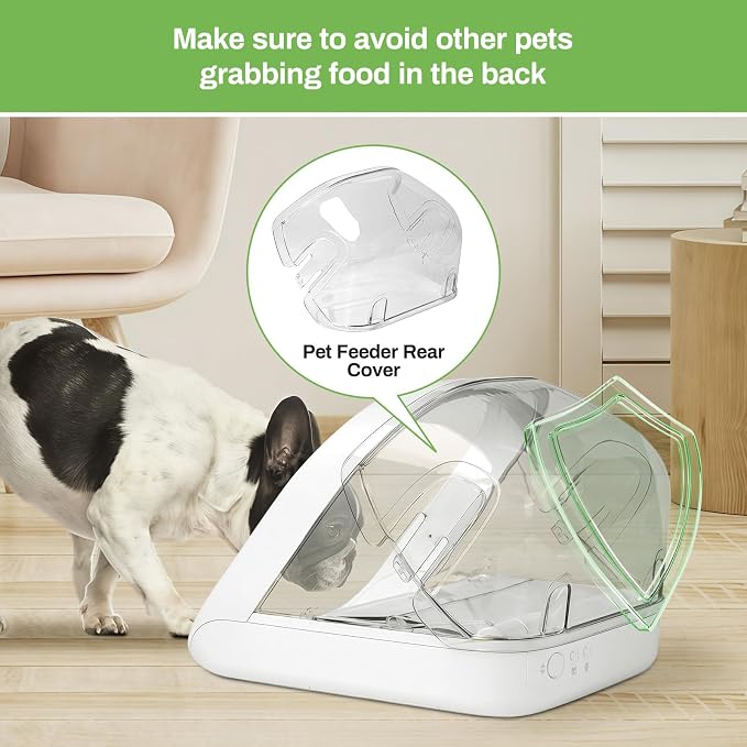 Rear Cover for Automatic Microchip Pet Feeder-Prevents Stubborn Pets from Taking Food from the Back of the Feeder (1 Pack)