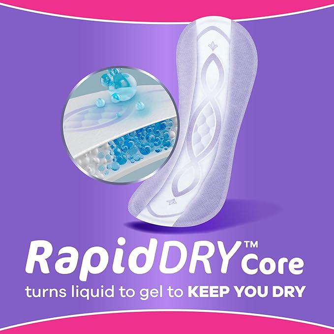 Always Discreet Incontinence Panty Liners for Women with Bladder Leaks, Size 2, Very Light Absorbency, Regular Length, Up to 100% Bladder Leak Protection 48 CT