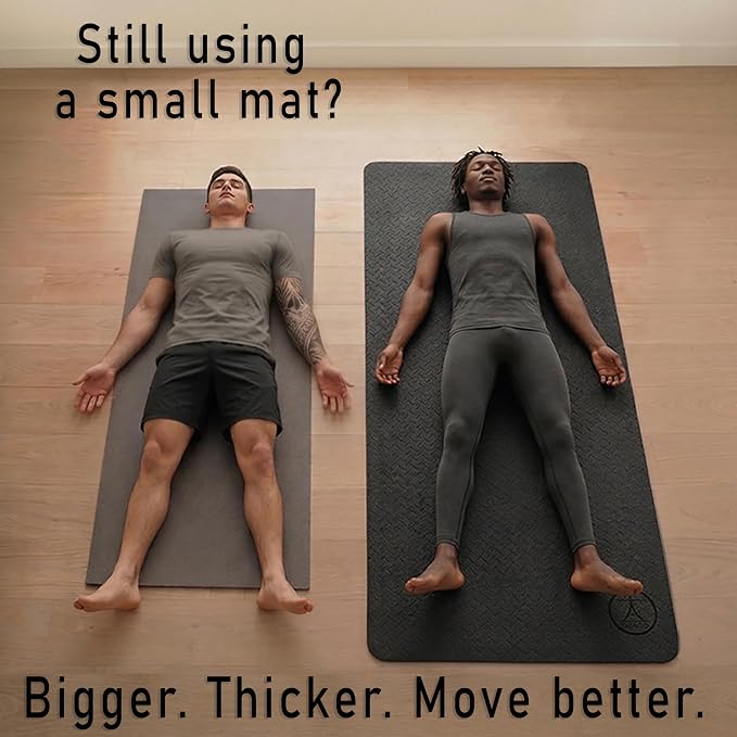 Tatago Extra Thick Yoga Mat Wide & XL-Our 10mm Extra Large Yoga Mat Thick Extra Wide And Long For Total Joint Cushioning. A Large Exercise Mat Thick And Perfect For Home Workout Pilates Or Studio.