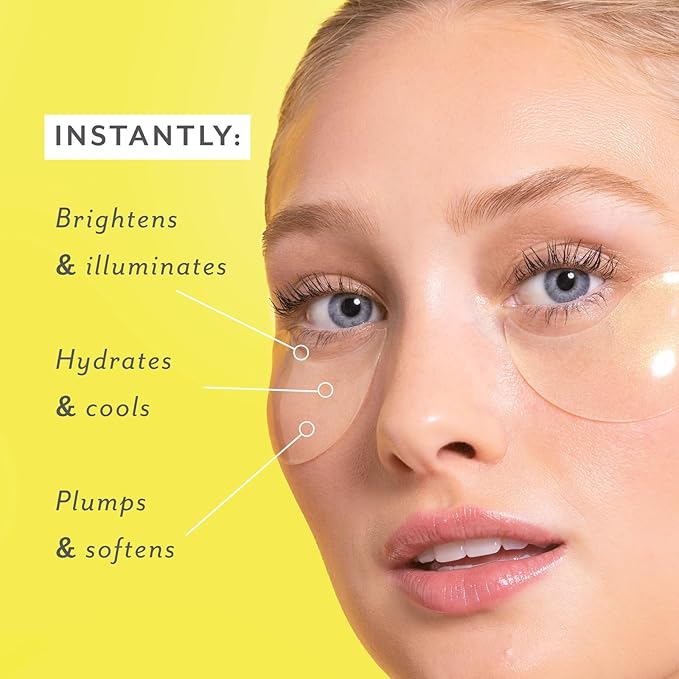 PATCHOLOGY Eye Mask, Brightening Under Eye Patches for Puffy Eyes and Dark Circles, Vitamin C Serum, Dark Circles Under Eye Treatment, Hydrating Eye Patches for women and men (5 Pairs)
