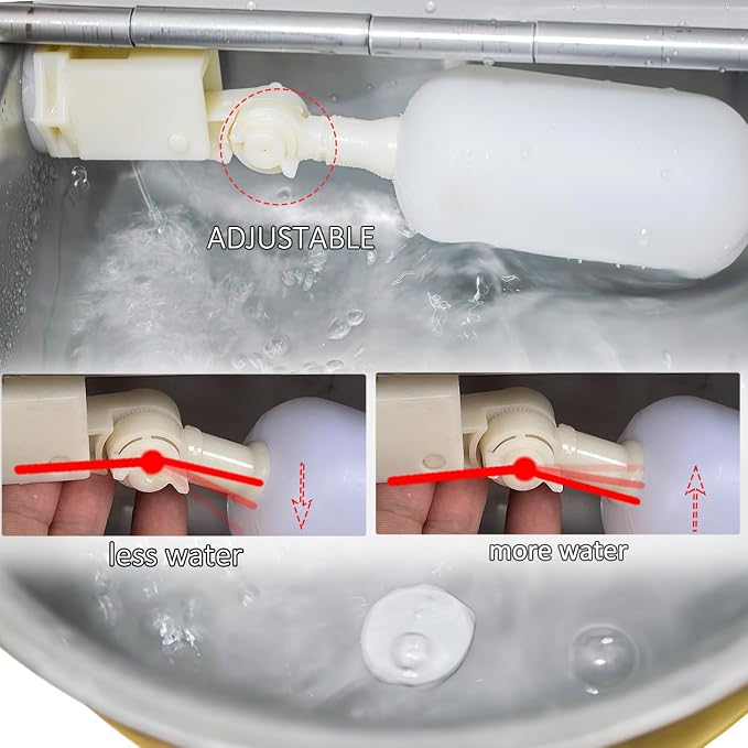Automatic Water Dispenser for Dogs & Cat Stainless-Steel Water Bowl Outdoor | Heavy Duty Large Pet Waterer Feeder for Poultry & Livestock, w/ float valve