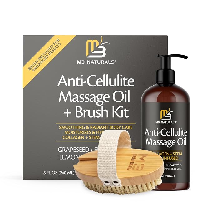 Arabica Coffee Foot Hand and Body Scrub & Anti Cellulite Massage Oil and Firm Dry Brush Kit