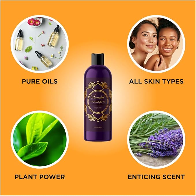 Alluring Massage Oils for Massage Therapy - Maple Holistics Massage Oil Kit with Aromatherapy Lavender Massage Oil Plus Vanilla Massage Oil for Sensual Aromatherapy Made with Pure Essential Oils