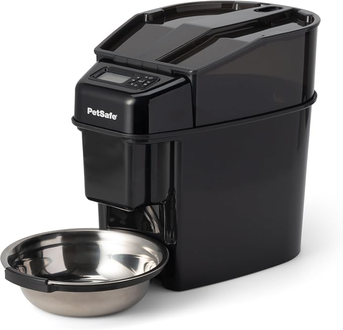 PetSafe Healthy Pet Simply Feed Auto Feeder, Programmable, Holds 24 Cups | Schedules up to 12 Meals/Day, Portions 1/8 to 4 Cups, Slow Release for Fast Eaters, Holds 24 Cups, Battery Operated.