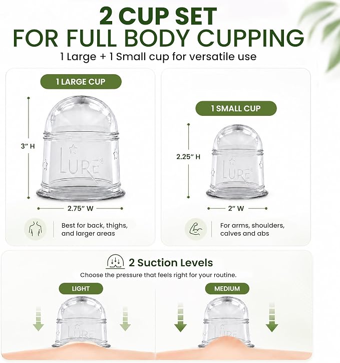 Silicone Cupping Therapy Set Beginner Massage Cupping Cups for Cupping Therapy Cup Kit for Massage, Myofascial Release, Cellulite Reduction