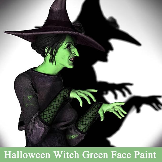 MEICOLY Lime Green Face Body Paint Stick,Christmas Stocking Stuffers,Elphaba Green Face Paint,Body Paint for Halloween SFX Cosplay Witch Makeup,Hunting Camo Paint,St Patricks Day Accessories