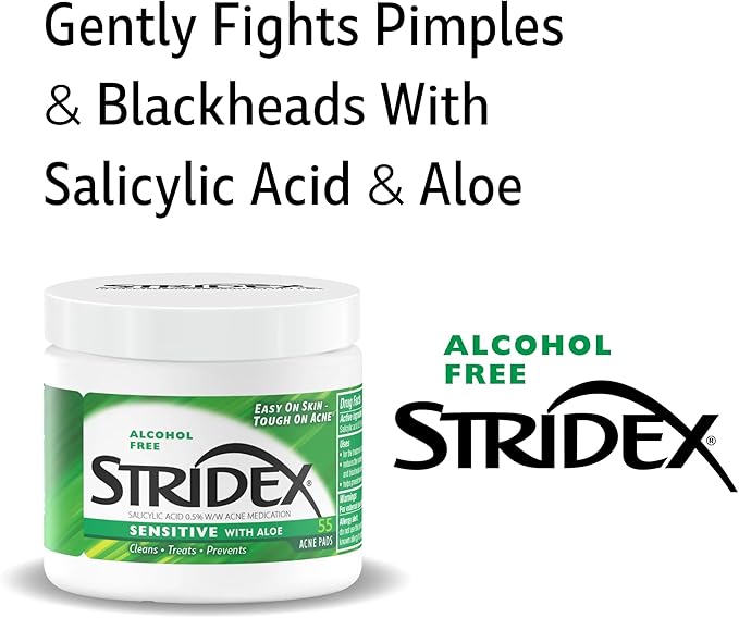 Stridex Sensitive with Aloe, Alcohol Free, 55 Soft Touch Pads