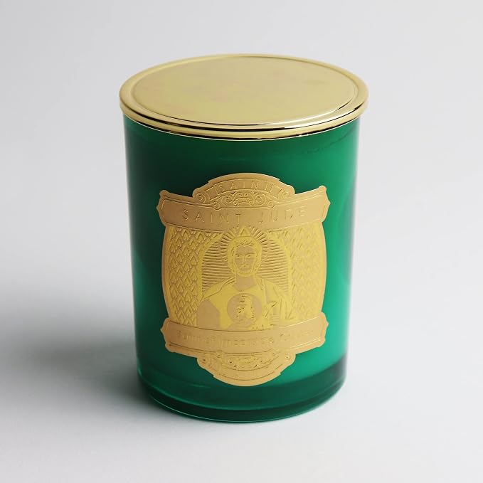 SAINT Jude Scented Candle with Prayer and Prayer Coin | Saint of Impossible Causes - Soy Coconut Aromatherapy Candle with 80 Hour Burn Time, Special Edition