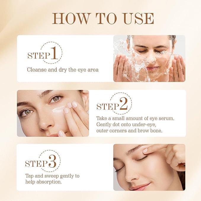 Retinol Eye Serum for Dark Circles & Puffy Winkles, Anti-aging & Misturizing, Firming, Brighten, Hydrate for Refreshed Eyes, 0.94 fl oz