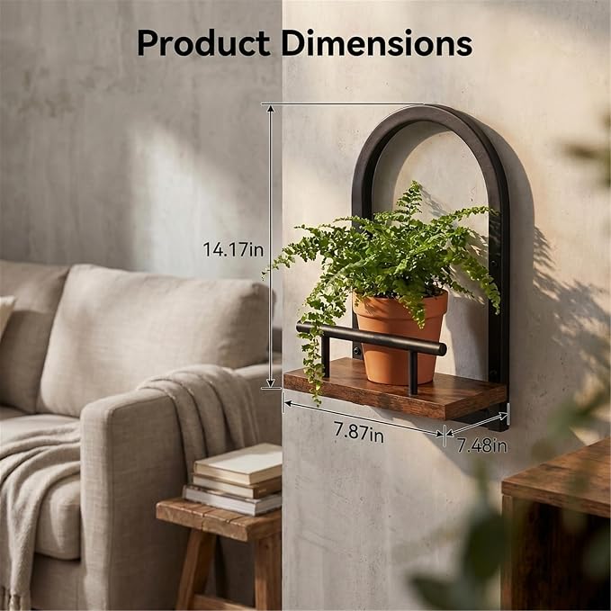Amaoot Floating Shelves Set for 3, Wall Plant Holder Shelf, Wall Planters | Wall Planters for Indoor Plants, Hanging Shelves Wall Shelf Plant Holder for Living Room Decor, Bathroom, Bedroom, Kitchen