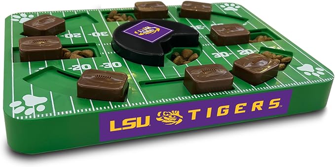 Pets First NCAA LSU Tigers Puzzle Toy, Puzzle Treat Dog Toy, Interactive Dog Treat Toy, Dog Puzzle Feeding Slow Toy