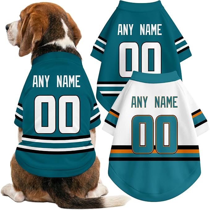 San Jose Dog Clothes Personalized Pet T Shirt for Dogs Gift | Custom Name Number Jersey Style Pet Shirt for Dog