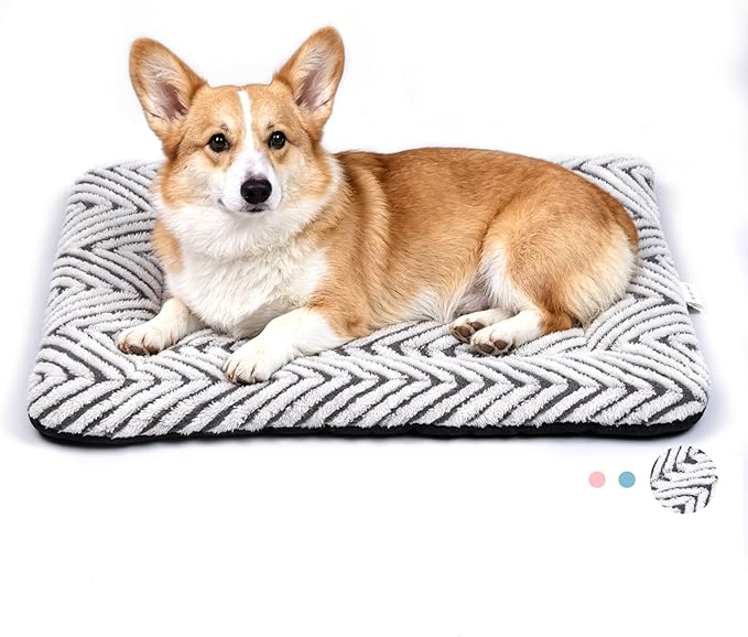 Mora Pets Dog Crate Pad Washable Puppy Dog Bed for Crate Flat Kennel Mat | Soft Dog Cat Bed Mat, Crate Pad for Dog Cages Cozy Sleeping Liner, Dog Pillow Cushion for Small Medium Pets Anti Slip 30 x 19