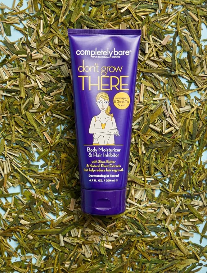 Completely Bare don't grow THERE Body Moisturizer & Hair Inhibitor - Shea Butter & Hair Minimizers 6.7 FL OZ