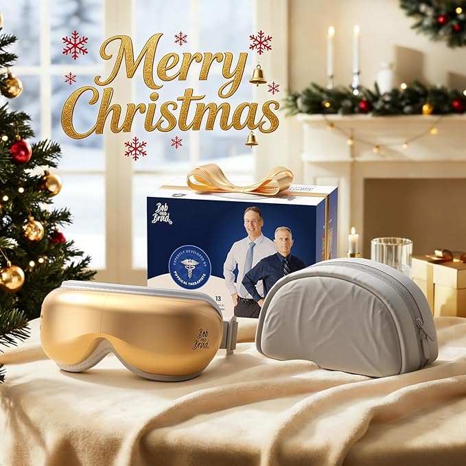 BOB AND BRAD Eye Massager with Heat and Cooling, EyeOasis 3 Eye Mask for Migraines, Sleep Mask with Heat, Compression, Music, Headache Massager for Dry Eyes Strain Migraine Relief Improve Sleep