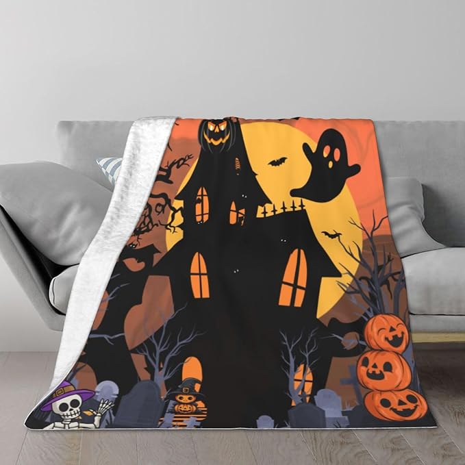 Cute Halloween Blankets for Kids/Adults, Spooky Blanket for Boy/Girls/Toddler, Throw Blanket for Couch 40"x 60"