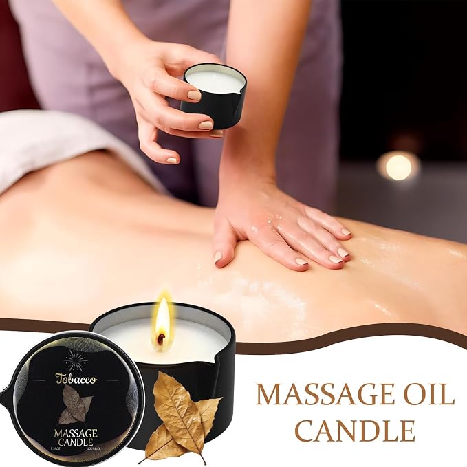 6 Pack Low Temperature Massage Candle & Lotion Candle Set, Soy Wax with Jojoba & Shea Butter, Melts into Moisturizing Skin Oil for Home Spa & Relaxation, 2.35 oz - 6 Scents