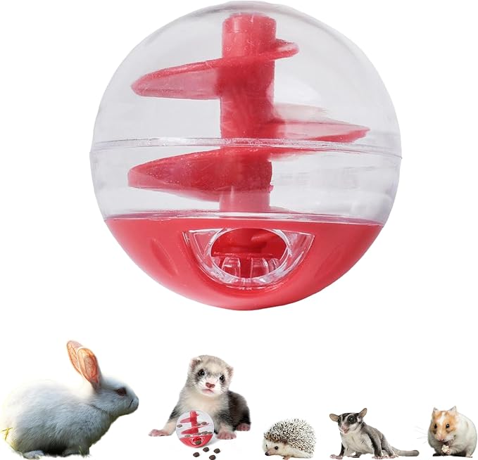 Ferret Treat Ball Interactive Toy Balls for Small Animal, Enrichment Toys Ferrets Dry Food Ball for Ferrets Guinea Pig Rat Chinchilla Hedgehog Bunny, Pet Ferret Accessories (S, Spiral)