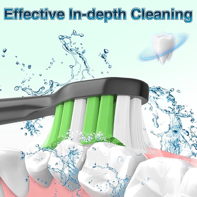 Aoremon Toothbrush Replacement Heads for Phillips Sonicare Replacement Brush Head Compatible with Most Philips Sonicare Click-on Electric Toothbrush, Black 10 Pcs