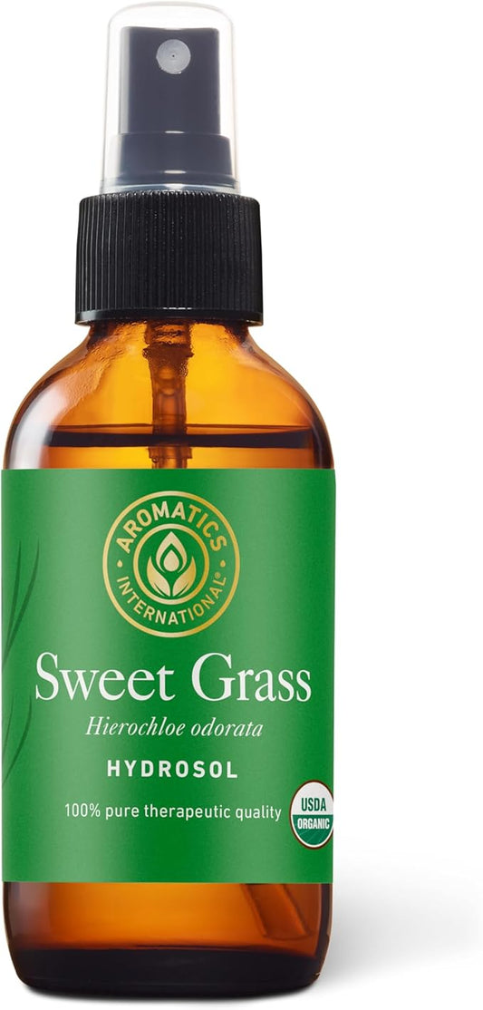 Aromatics International Sweet Grass Hydrosol 100ml | Fresh Sweet Herbaceous Natural Aromatic Mist for Home, Body & Daily Use