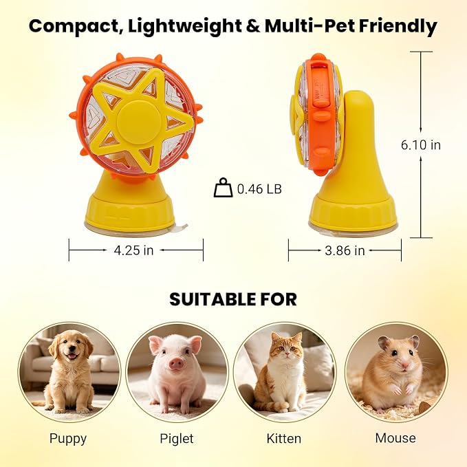 2 in 1 Ferris Wheel Interactive Cat Toy, Treat Dispenser Puzzle Feeder with Twist-Lock Suction Cup Base & Teaser Wand with Bells, Slow Feeder Enrichment Toy for Indoor Cat Boredom Relief