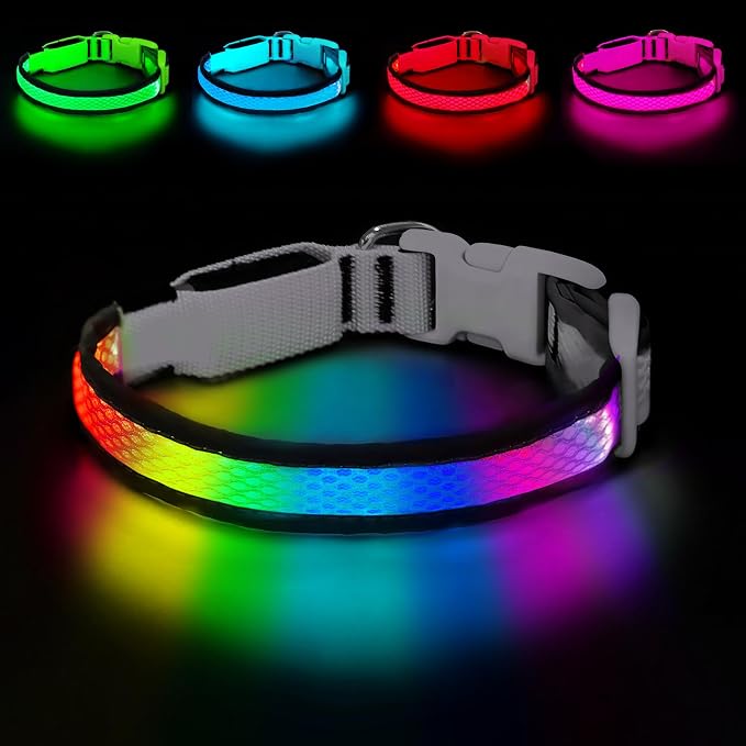 LED Dog Collar, Light Up Dog Collar,for Night Walking(Large,Black)