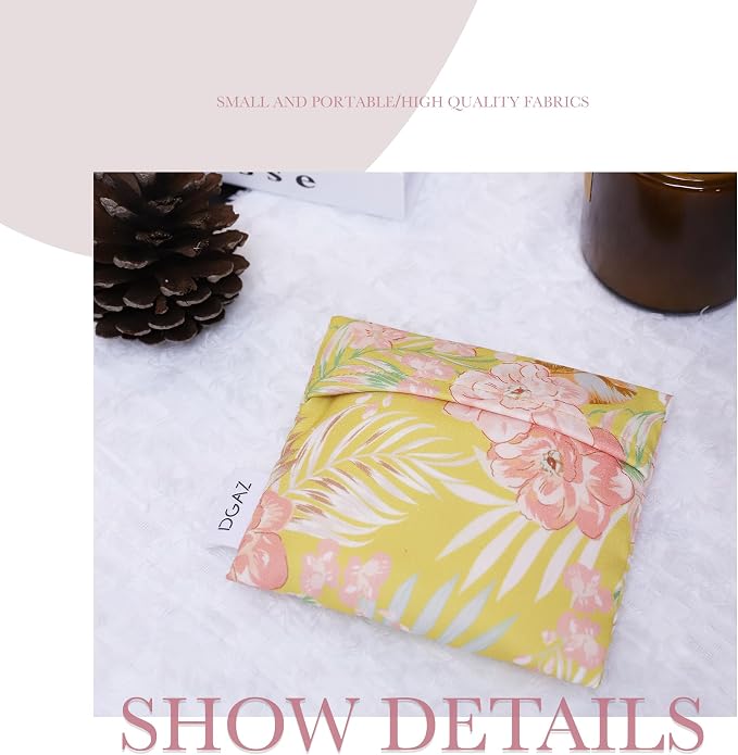 DGAZ Sanitary Napkin Storage Bag, Period Bag for Teen Aged Girls, Portable Period Bag for Panty Liners/Menstrual Cup/Small Tampons，Mini Makeup Bag for Purse(Rebirth)