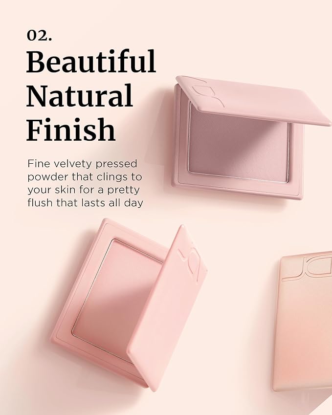 VDL Cheekstain Pastel Blush for Cheeks (Hey, Gorgeous, 0.2oz) - Lightweight, Velvet Powder Formula - Seamless, Long-Lasting, Natural-Looking Glow | Korean Makeup