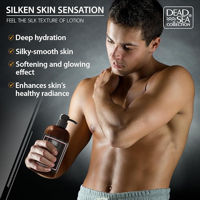 Dead Sea Collection Sandalwood Men's Body Lotion - Sandalwood Oil and Dead Sea Minerals - Maximum Hydration Nourishing Moisturizing Lotion for Men - 16.9 Fl Oz Bottle