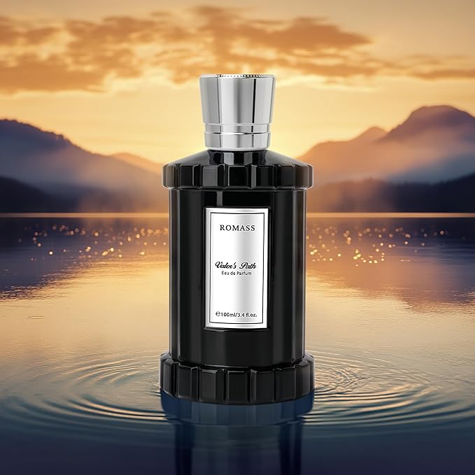 ROMASS Valor's Path Unisex Eau de Parfum Spray - 3.4oz/100ml, Citrus Pineapple & Rose Oud Wood Perfume, Fresh Summer Scent for Men Women