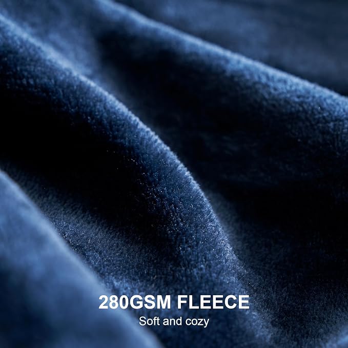Hansleep Full Navy Blue Fleece Blanket, Soft Flannel Bed Blanket | Fuzzy Cozy Blanket 84x90 Inches, Multi-use for Bed, Sofa, Couch, Travel, Camping, All Season Warm Lightweight Cover