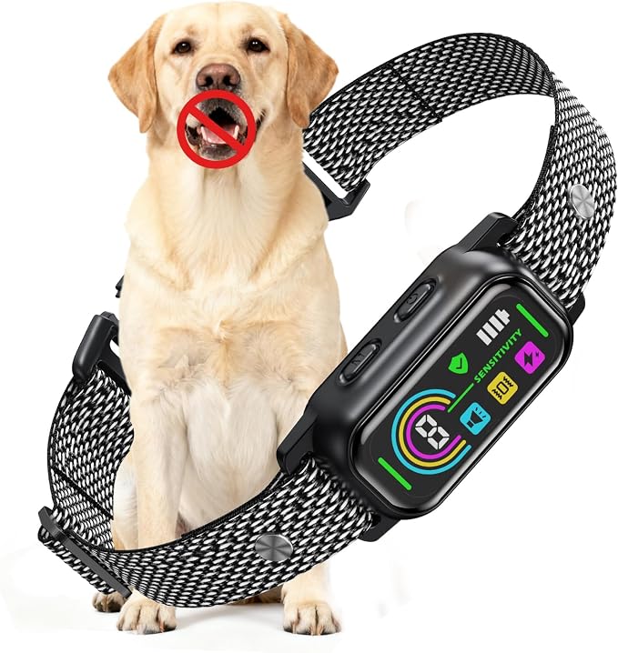 Dog Barking Collar, Smart Anti Bark Collar with Dual-Trigger False Filter & USB Fast Charging, 4 Gentle Prompt Modes, IP67 Waterproof Behavior Reminder Collars for Small Large Medium Dogs (Black)