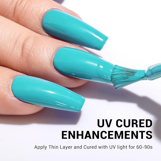 MelodySusie Thick Turquoise Blue Gel Nail Polish,0.5fl oz Nails Soak Off UV LED Light Blue Gel Polish Christmas Gift for Women Nail Art Manicure Salon DIY Nail Design Decoration at Home-N301