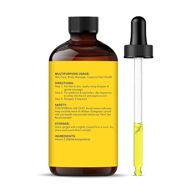 Majestic Pure Vitamin E Oil 4 Oz Vitamin E oil for Skin, Face Oil, Hair Oil and Body Oil- 100% Pure and Natural, 70,000 IU- Cold Pressed Hexane Free Non-GMO Gluten Free Formula