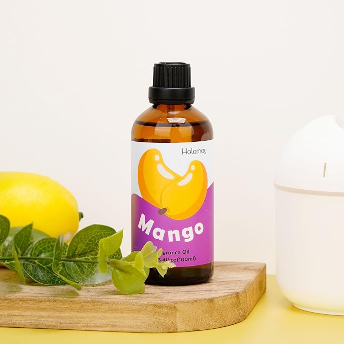 Holamay Mango Fragrance Oil 3.4 fl.oz/100 ml, Fruity Single Scented Oils, Fragrance Oil for Candle Making, Soap Making Scent, Essential Oils for Diffuser for Home