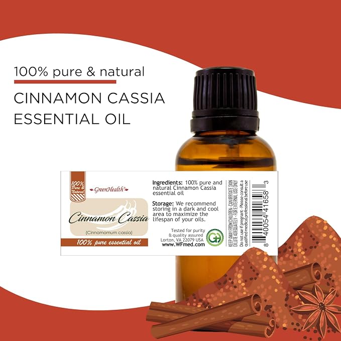 1 fl oz - Cinnamon Cassia Essential Oil (100% Pure & Uncut) - GreenHealth