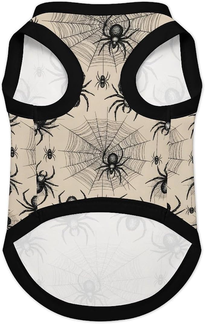 Halloween Pet Vest Black Spider Web Pet Shirts Small | scary insect Dog Shirt Vest cute pet Sleeveless Vests Ice Silk Dog T-Shirts holiday Dog Clothes Halloween Canine Wear