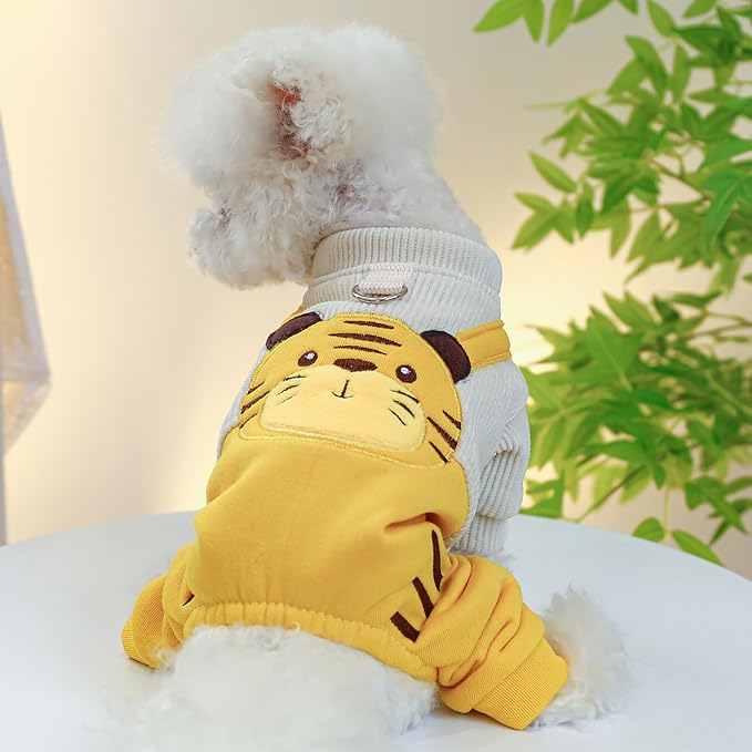 Dog Stylish Overalls Comfortable Puppy One Piece Outfits Summer Bib Overalls for Small Dogs Cute Pet Jumpsuit Onesie Chihuahua Yorkies Birthday Holiday Clothes Costume