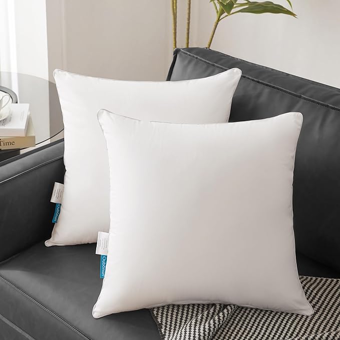 Oubonun 26"x26" Throw Pillow Insert – 100% Cotton Cover, Plush and Supportive Decorative Pillow Insert, Cushion Inner for Couch, Sofa, Bed, Chair- Pack of 1