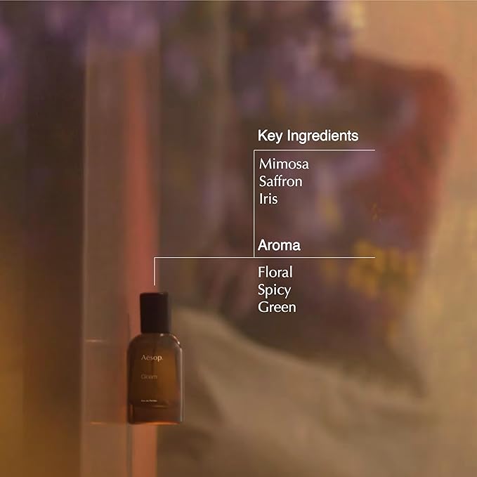 Aesop Gloam Eau de Parfum | Floral, Jasmine, Spicy, and Green Scent | Floral and Earthy Aroma | Unisex | 1.6 oz