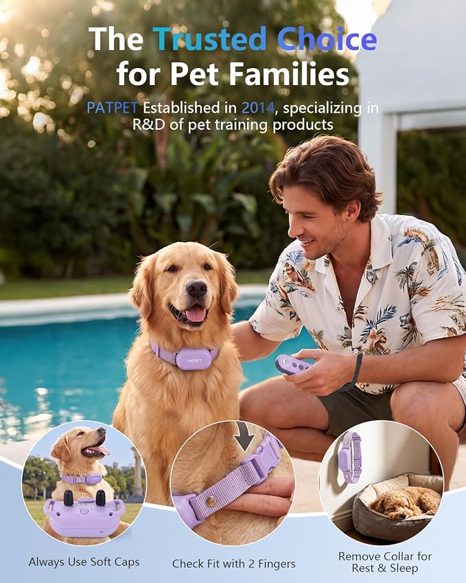 PATPET Dog Shock Collar with Remote Control - 4000FT Safe Training Collar